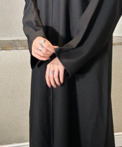 عبايات بيست - عباية نص كلوش سوداء سادة-225