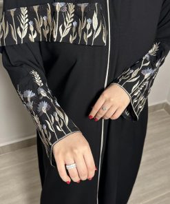 عبايات بيست - نص كلوش بتدخيلة سنبلية ذهبية-880