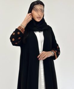 Alternative view of عبايات خمرة - عباية ملكي بأكمام تطريز قصة نص كلوش