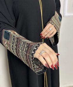 Alternative view of عبايات بيست - عباية نص كلوش أنيقة تدخيلة ذهبي-901
