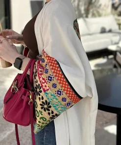 فيفيتش - كارديجان طويل فضفاض بنمط مرقع متعدد الألوان