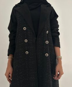 عبايات خمرة - عباية شانيل مع شامواه ربع كلوش