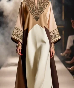 Alternative view of فيفيتش - فساتين ماكسي طويلة الأكمام مطرزة بألوان متداخلة