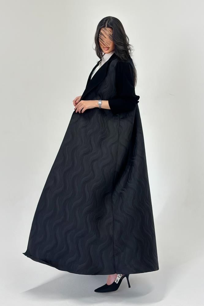 عبايات خمرة - عباية تفته مع كريب قصة نص كلوش - الصورة 3