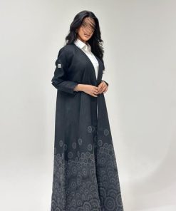 Alternative view of عباية لنن هندي رسمة ورد توفيس