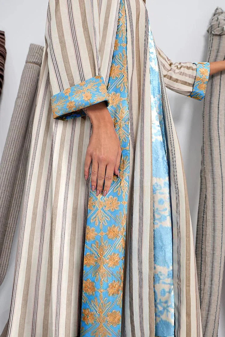 فيفيتش - فساتين ماكسي واسعة بنقشة زهور مخططة - أزرق