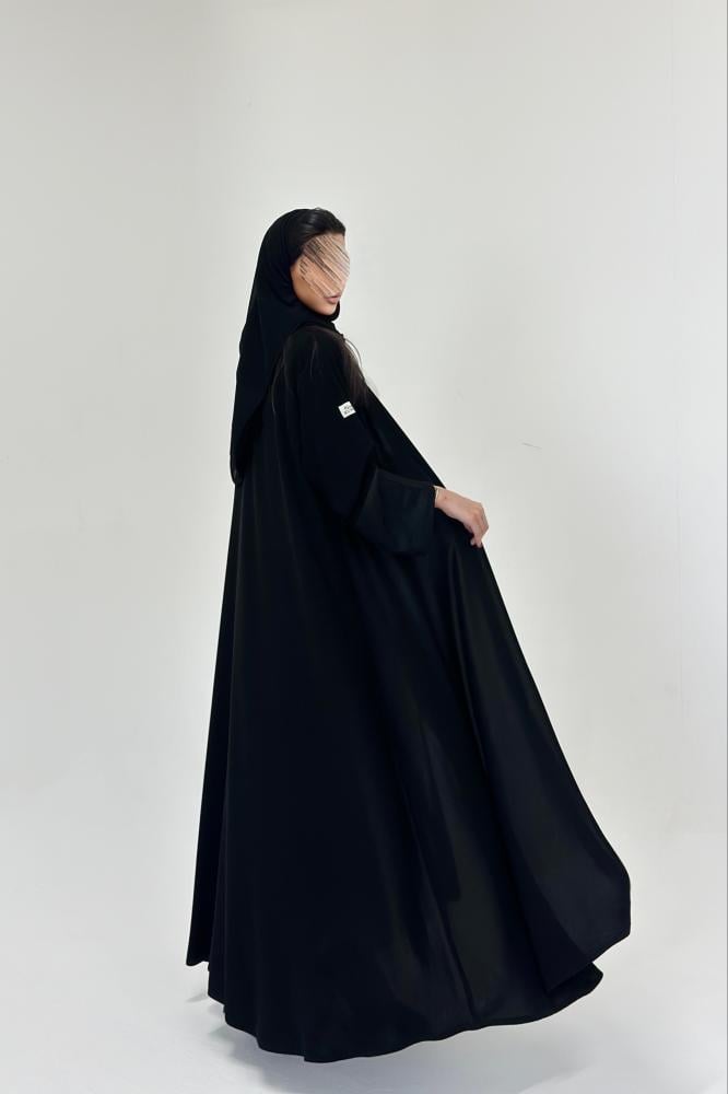 عبايات خمرة - عباية كريب أكمام جاكار حرير - Image 4