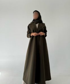 Alternative view of عباية جوخ مع ياقة قصة ربع كلوش