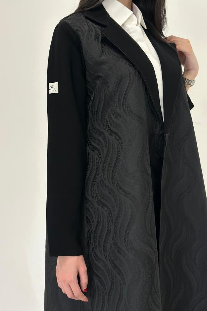 عبايات خمرة - عباية تفته مع كريب قصة نص كلوش