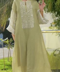 فيفيتش - فساتين ماكسي فضفاضة مطرزة بنقوش زهرية - وردي