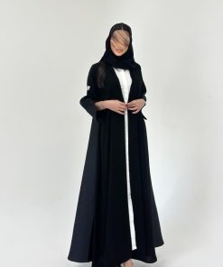 Alternative view of عبايات خمرة - عباية تفتة هندي مع كريب نص كلوش