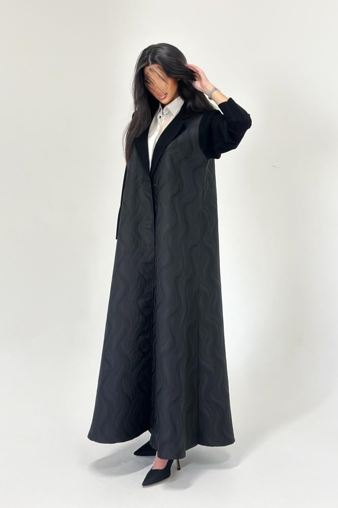 عبايات خمرة - عباية تفته مع كريب قصة نص كلوش - الصورة 4