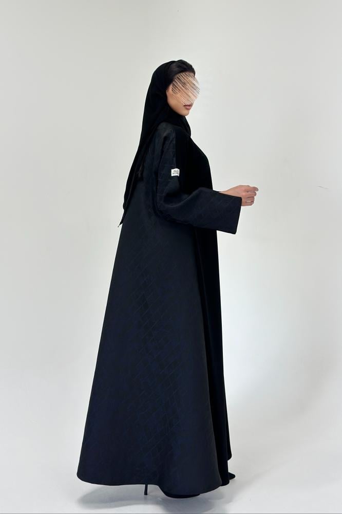 عبايات خمرة - عباية تفتة هندي مع كريب نص كلوش - Image 4