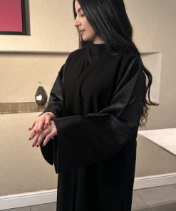 Alternative view of عبايات بيست - عبايه بتدخيله جميلة على االاكمام-R020