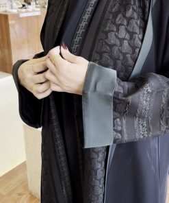 عبايات بيست - عباية نص كلوش بتدخيلة جاكار فنية-1320