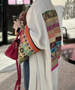 Alternative view of فيفيتش - كارديجان طويل فضفاض بنمط مرقع متعدد الألوان