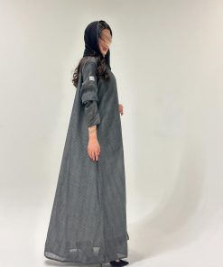 عبايات خمرة - عباية لنن هندي رسمه ناعمة توفيس
