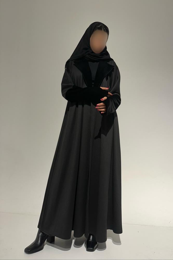 عبايات خمرة - جوخ مع مخمل كوري - الصورة 3