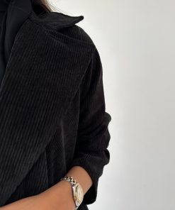 Alternative view of عبايات خمرة - عباية شامواه مقلم قصة ربع كلوش