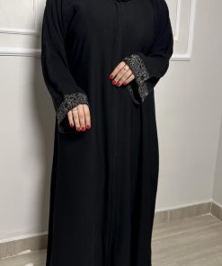 Alternative view of عبايات بيست - عباية نص كلوش بنقش اسود-849