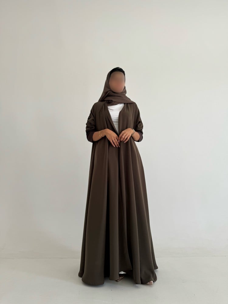 عباية قماش كريب قصة نص كلوش - Image 4