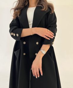 عبايات خمرة - عباية جاكيت رسمي مع جيوب