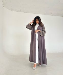 Alternative view of عبايات خمرة - كريب صيفي واكمام جاكار ياباني