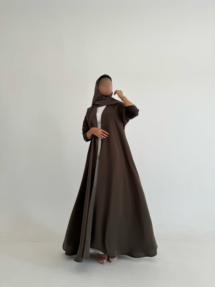 عباية قماش كريب قصة نص كلوش - Image 3