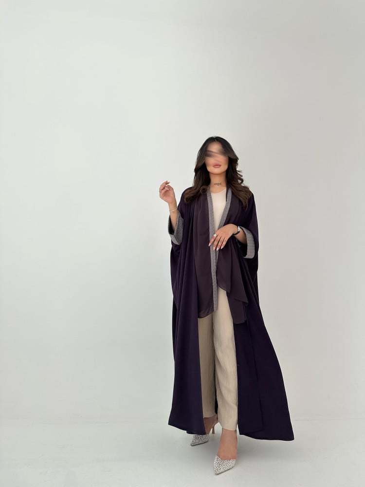 عباية كريب اكمام راكة قصة فراشة - Image 3