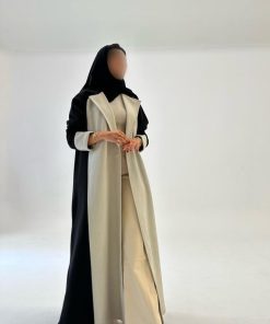 Alternative view of عبايات خمرة - عباية جوخ مع ياقة جوانب سوداء