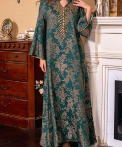 Alternative view of فيفيتش - فساتين ماكسي قفطان مطرزة بالخرز، بياقة واقفة وأكمام طويلة