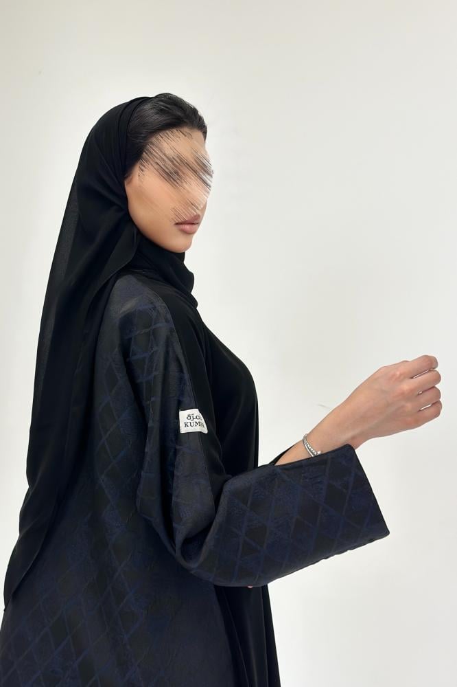 عبايات خمرة - عباية تفتة هندي مع كريب نص كلوش - Image 3