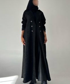 Alternative view of عبايات خمرة - عباية شانيل مع شامواه ربع كلوش