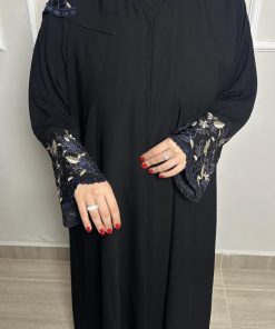 Alternative view of عبايات بيست - عباية نص كلوش أنيقة تدخيلة كحلية-863