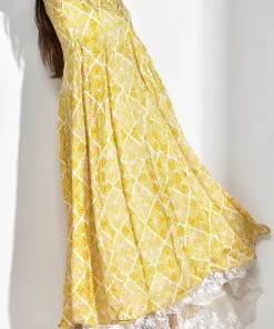 Alternative view of فيفيتش - فستان ماكسي فضفاض بأكمام طويلة وفتحة رقبة على شكل حرف V مطبوع بالكامل [طلب مسبق]