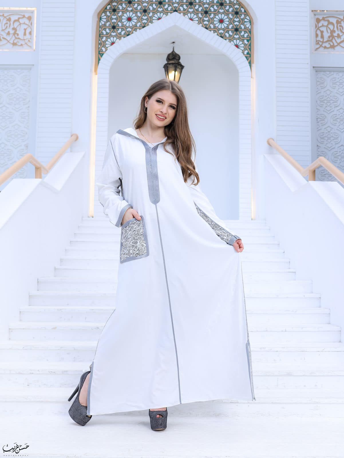 دار الجلابية - عباية قطن بكابيشو و تطريز يدوي - Image 2