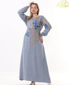 Alternative view of دار الجلابية - عباية كتان مطرزة بجيب