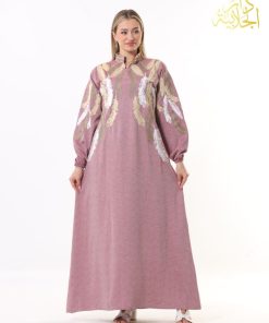 Alternative view of دار الجلابية - عباية كتان بياقة و تطريز