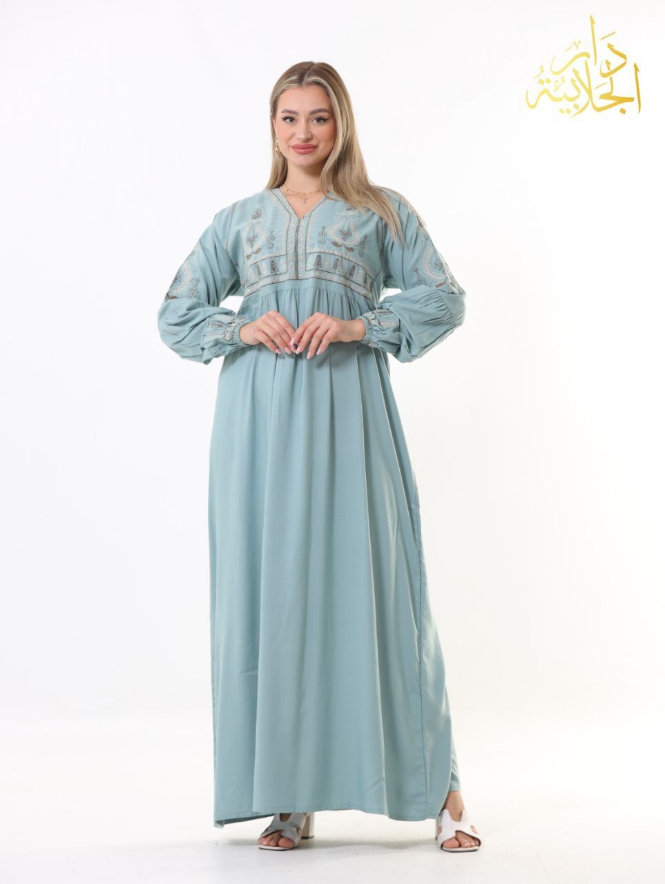 دار الجلابية - جلابية قطن بقصة صدر كسر و تطريز - الصورة 2