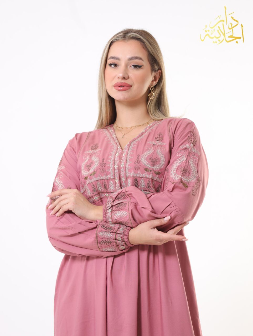 دار الجلابية - جلابية قطن بقصة صدر كسر و تطريز - الصورة 4