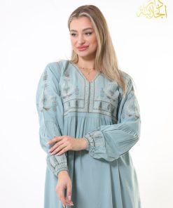 دار الجلابية - جلابية قطن بقصة صدر كسر و تطريز