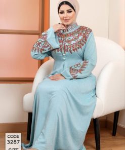 دار الجلابية - عباية كتان بتطريز يدوي