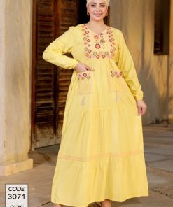 دار الجلابية - عباية قطن بجيبين و تطريز ايتامين سيناوي