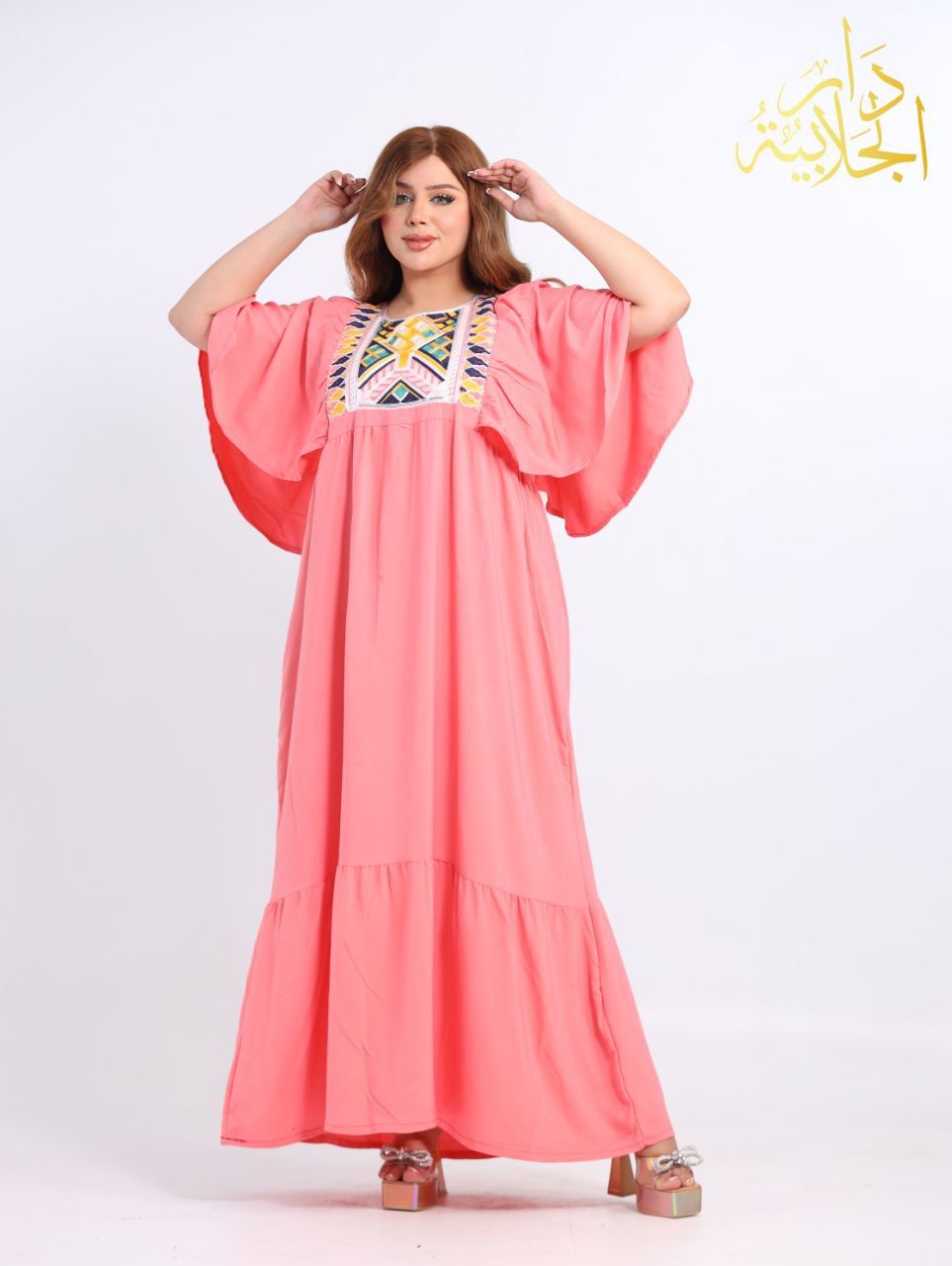 دار الجلابية - جلابية قطن بكم مروحة و تطريز - الصورة 5