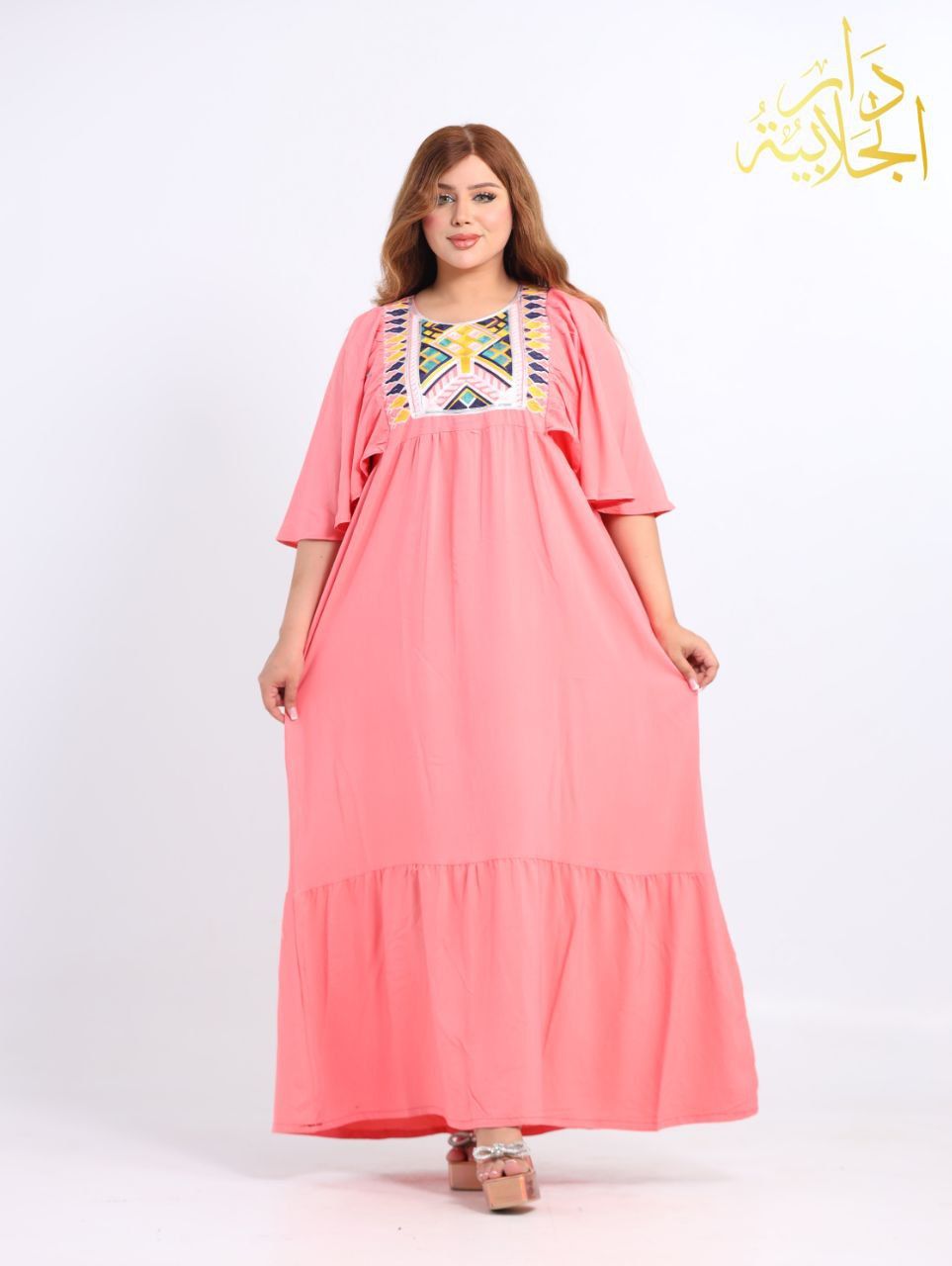 دار الجلابية - جلابية قطن بكم مروحة و تطريز - الصورة 7