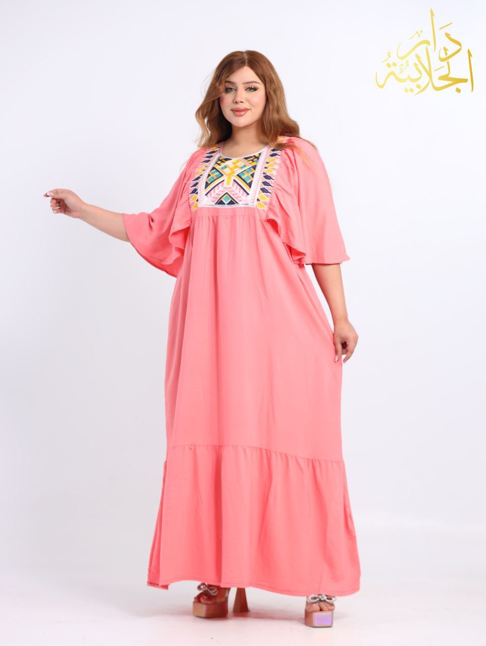 دار الجلابية - جلابية قطن بكم مروحة و تطريز - الصورة 8