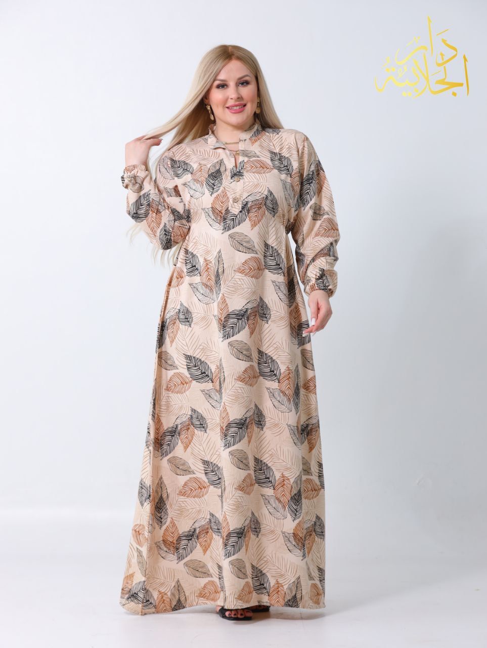 دار الجلابية - عباية كتان مشجر - Image 3