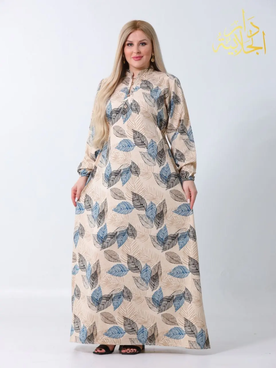 دار الجلابية - عباية كتان مشجر - Image 7