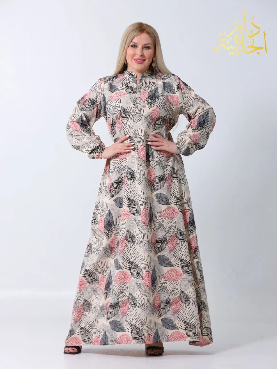 دار الجلابية - عباية كتان مشجر - Image 4