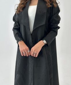 عبايات خمرة - عباية تفتة ايطالي مع ياقة